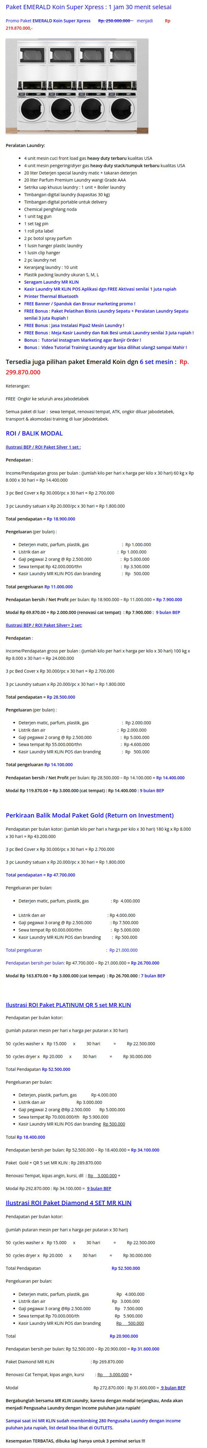 Kemitraan Peluang Bisnis Laundry Mr. Klin