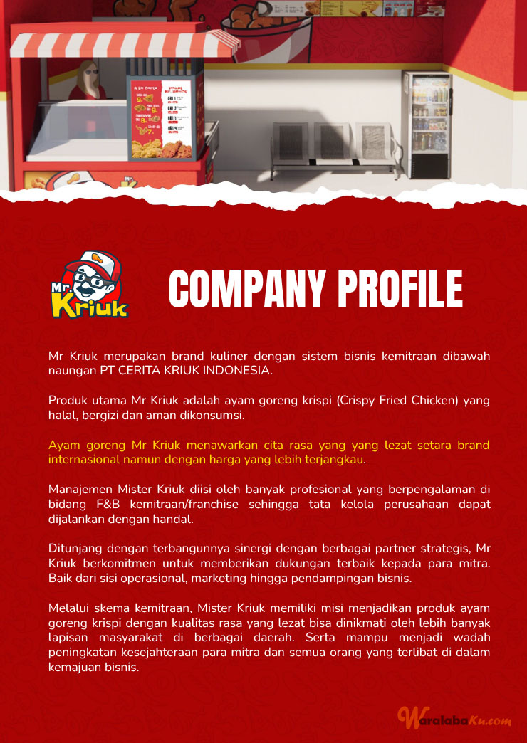 Kemitraan Peluang Bisnis Mr. Kriuk Fried Chicken