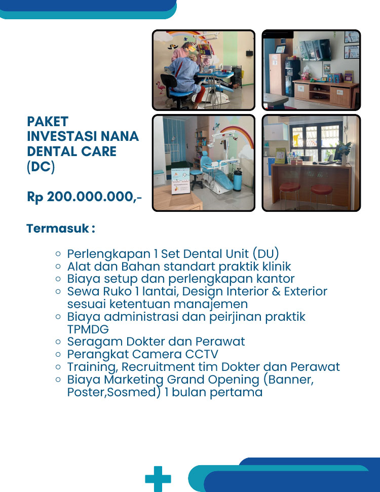 Kemitraan / Peluang Bisnis Klinik Gigi Spesialis Keluarga & Anak Nana Dental Care Kemitraan / Peluang Bisnis Klinik Gigi Spesialis Keluarga & Anak Nana Dental Care