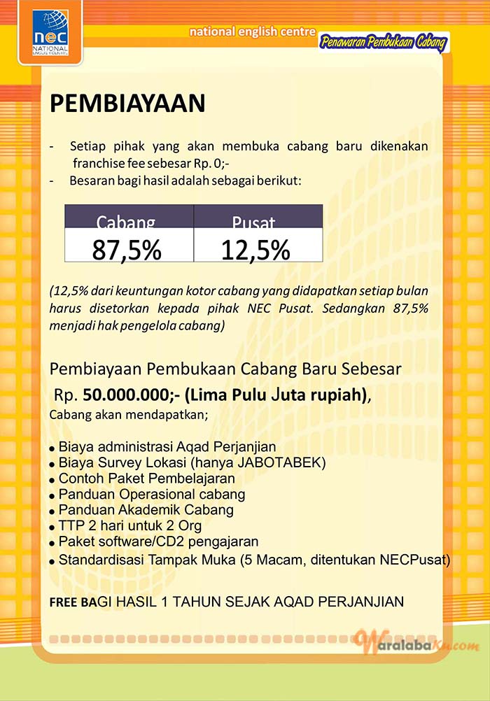 Franchise Peluang Usaha Kursus Bahasa - NEC