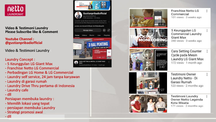 Kemitraan / Peluang Bisnis Laundry Kiloan, Satuan, Komersial Netto Laundromat