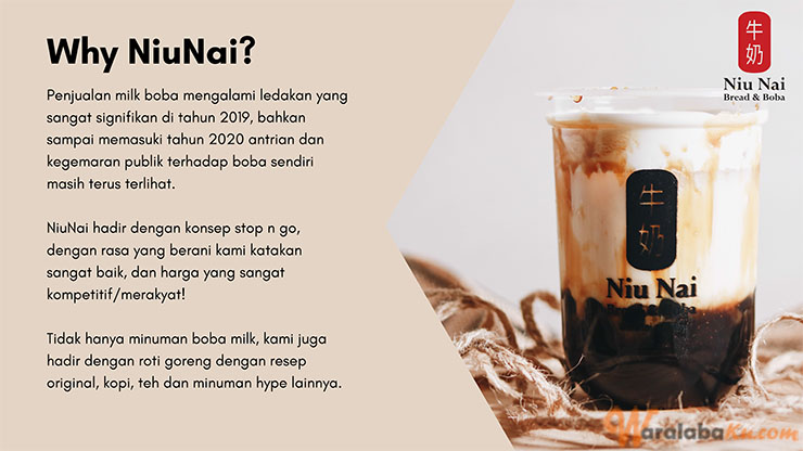 Franchise Peluang Usaha Minuman Niu Nai Bread & Boba