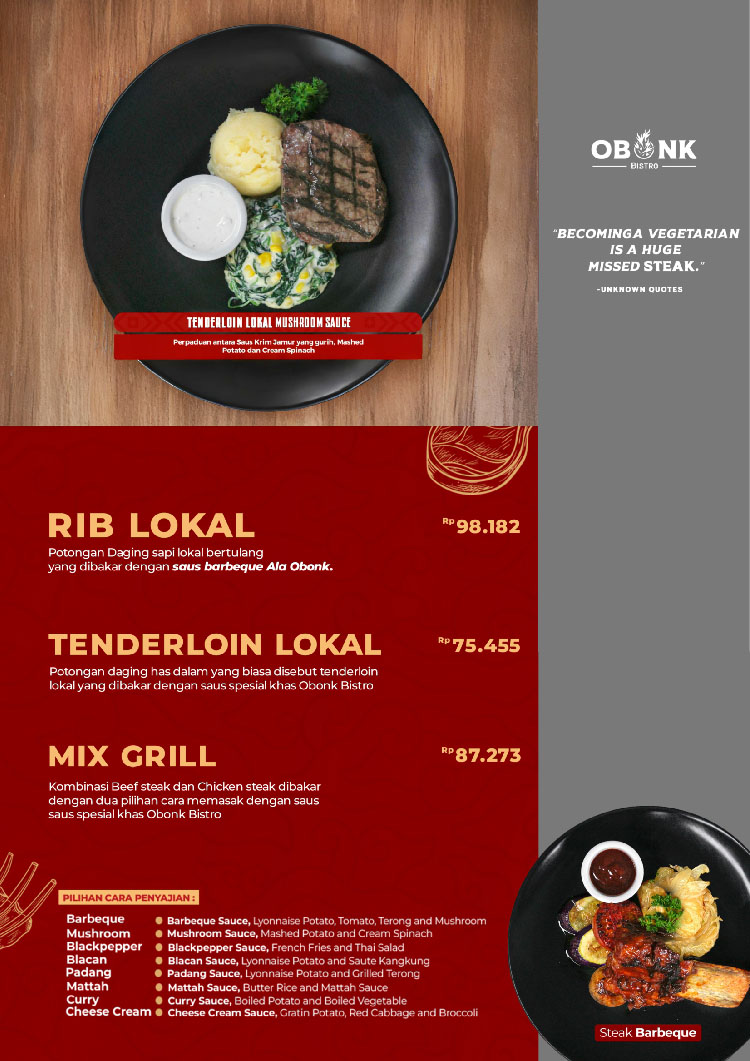 Kemitraan / Peluang Bisnis Resto Western Food Obonk Steak & Ribs Kemitraan / Peluang Bisnis Resto Western Food Obonk Steak & Ribs