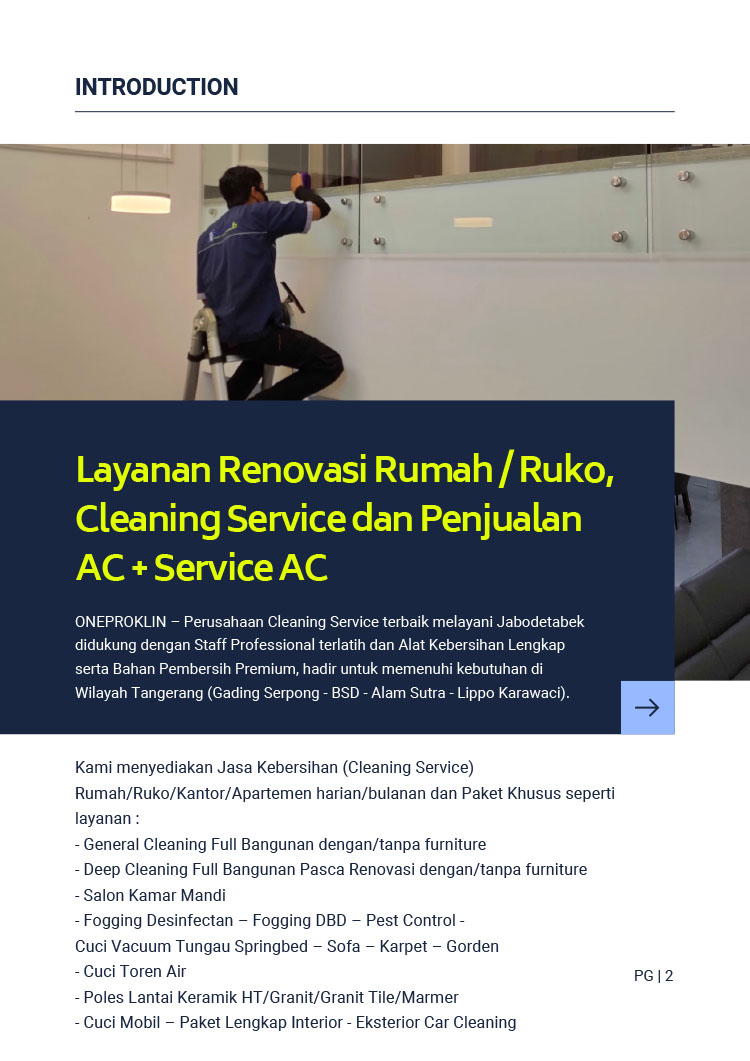 Kemitraan Peluang Bisnis Jasa Kebersihan OneProKlin, Servis AC ProCool, &Renovasi Bangungan ProBangunDesign by One Pro Jasa