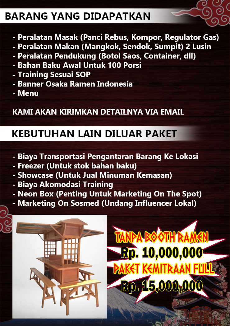 Kemitraan / Peluang Bisnis Restoran Ramen & Makanan Jepang Osaka Ramen Kemitraan / Peluang Bisnis Restoran Ramen & Makanan Jepang Osaka Ramen