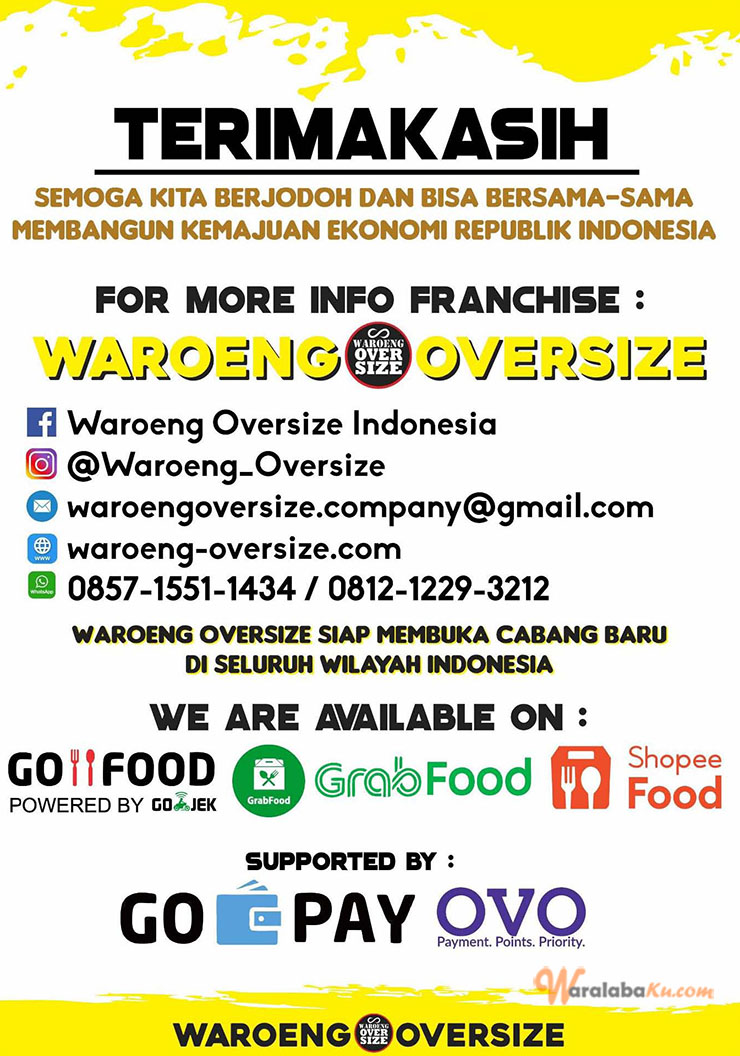 Franchise Peluang Usaha Makananan Steak & Burger ~ Waroeng Oversize