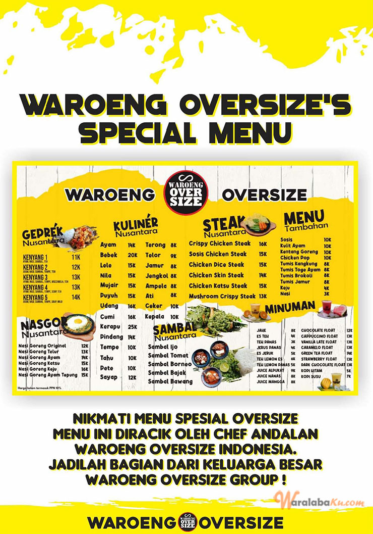 Franchise Peluang Usaha Makananan Steak & Burger ~ Waroeng Oversize