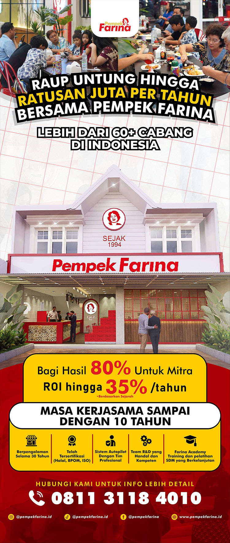 Brosur Kemitraan / Peluang Bisnis Makanan Tradisional Pempek Farina