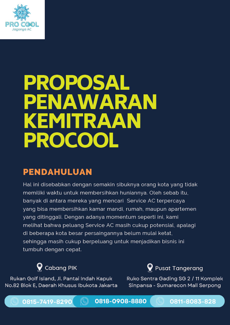 Kemitraan / Peluang Bisnis Jasa Service & Cuci AC Procool Kemitraan / Peluang Bisnis Jasa Service & Cuci AC Procool