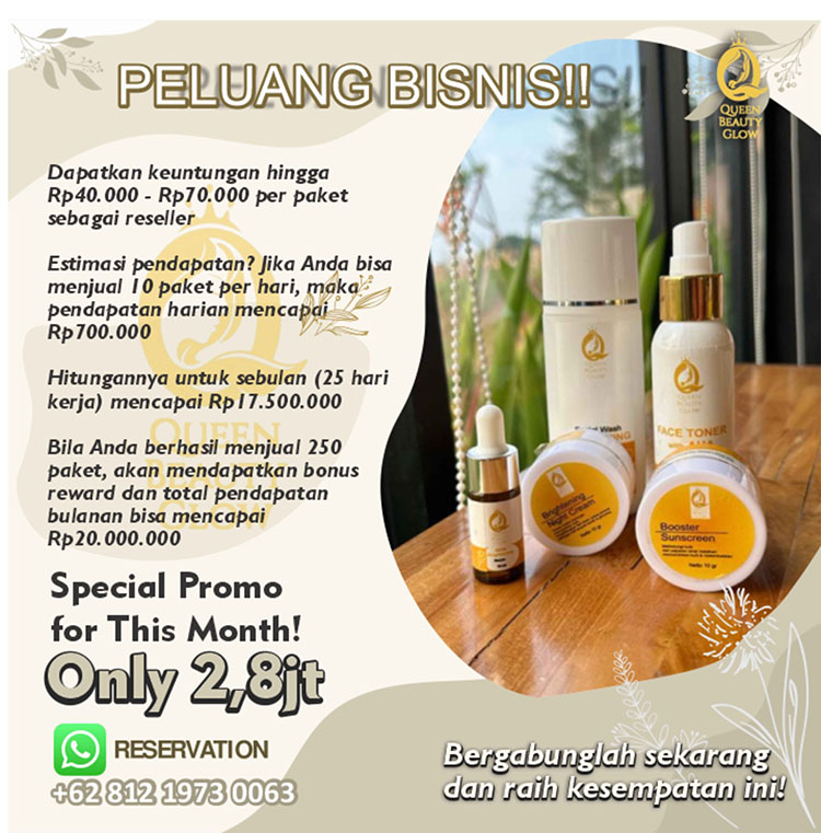 Peluang Bisnis Reseller Skincare Queen Beauty Glow