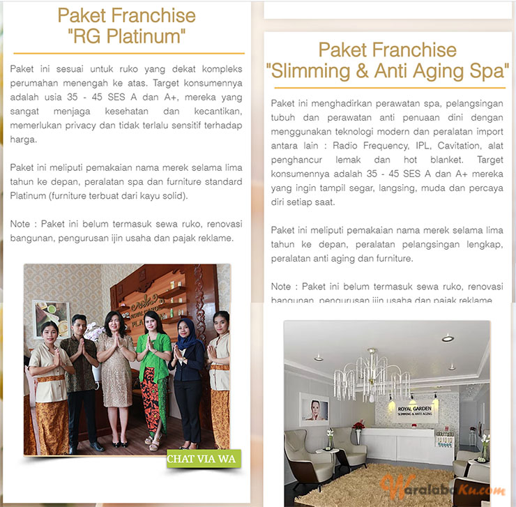 Franchise Peluang Usaha Royal Garden Family Spa & Reflexology