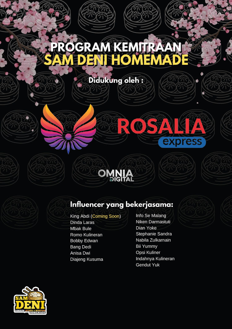 Kemitraan / Peluang Bisnis Dimsum, Gyoza, Wonton Homemade Sam Deni