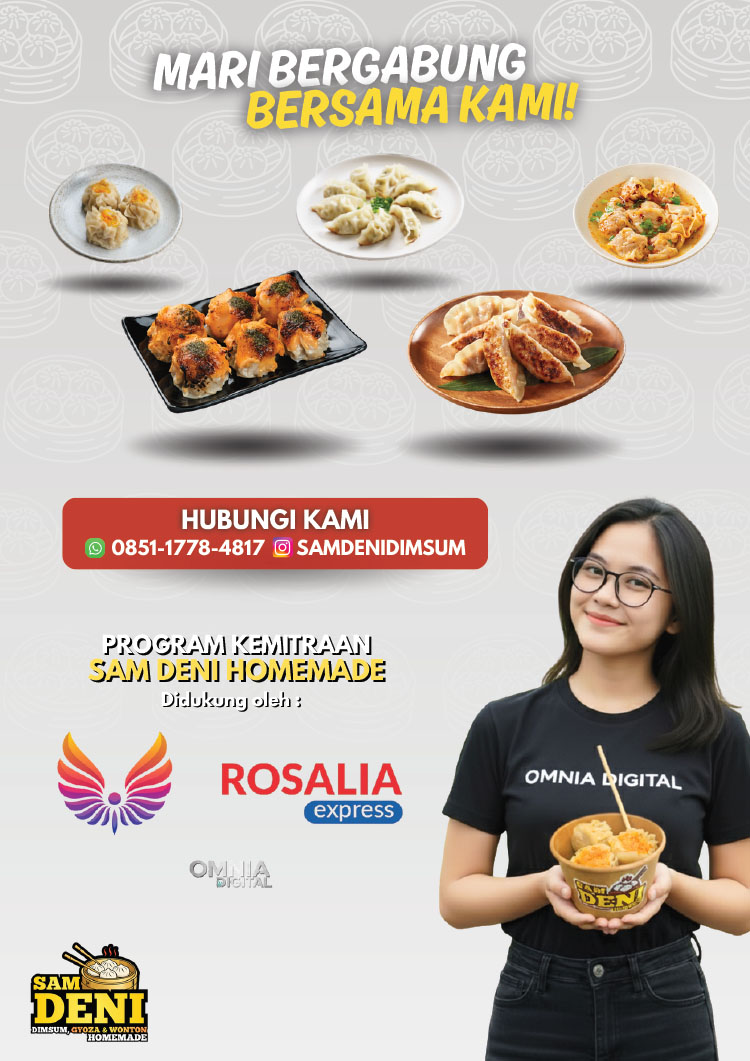 Kemitraan / Peluang Bisnis Dimsum, Gyoza, Wonton Homemade Sam Deni