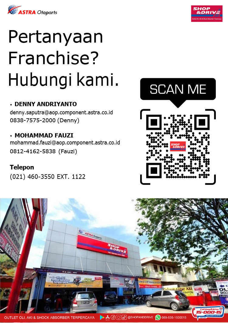 Kemitraan / Peluang Bisnis Suku Cadang & Bengkel Kendaraan Shop & Drive Kemitraan / Peluang Bisnis Suku Cadang & Bengkel Kendaraan Shop & Drive