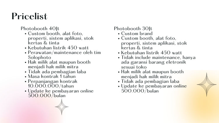 Kemitraan / Peluang Bisnis Photobox & Pop Up Self Photo Solo Photo