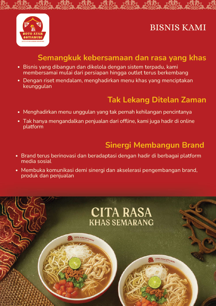 Kemitraan / Peluang Bisnis Restoran Tradisional Soto & Ayam Goreng Setiabudi