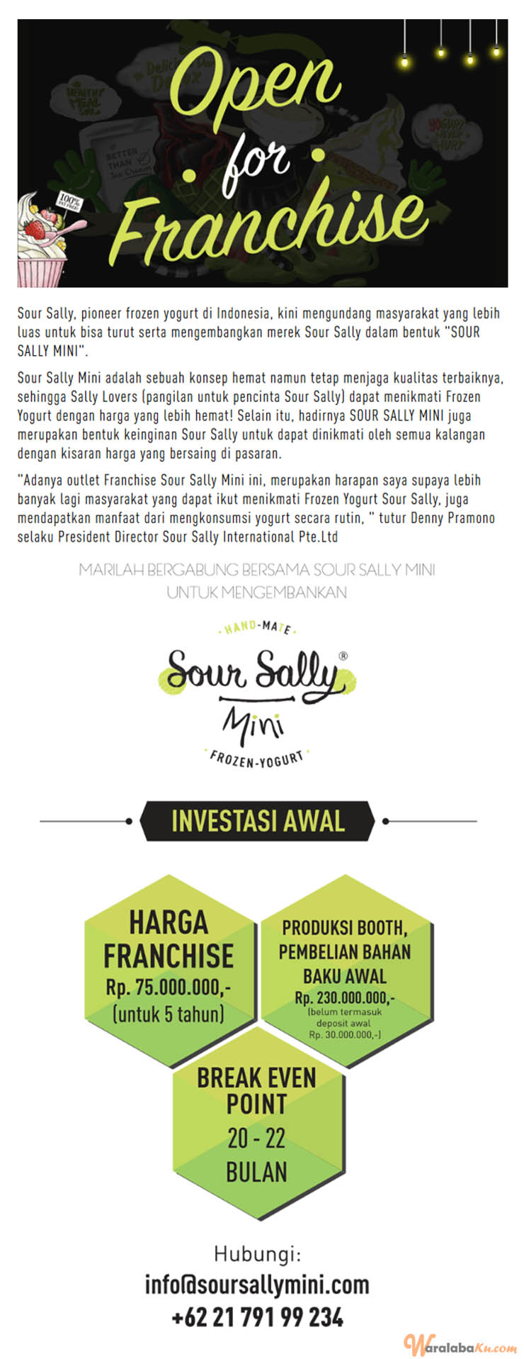 Franchise Peluang Usaha Sour Sally Mini