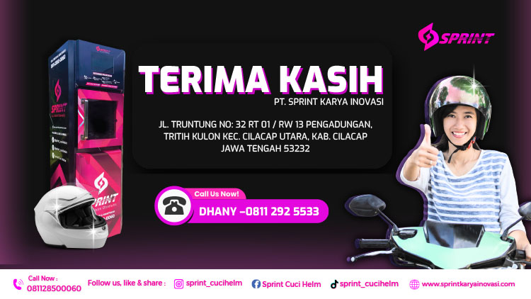 Kemitraan / Peluang Bisnis Vending Mesin Cuci Helm Otomatis Sprint