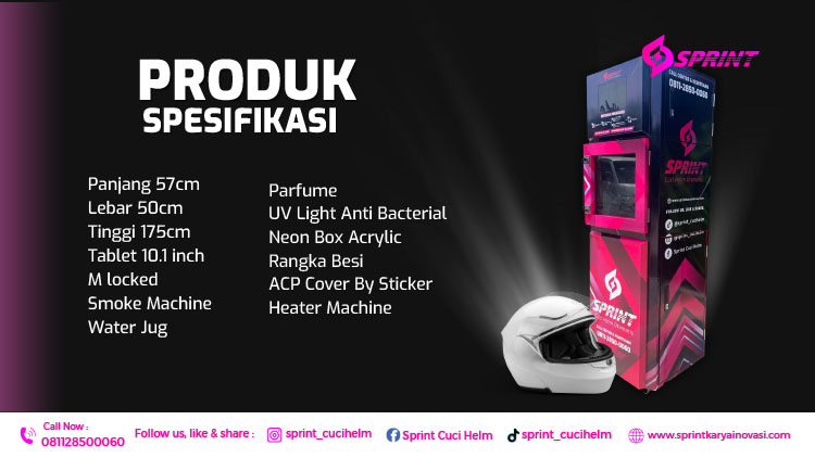Kemitraan / Peluang Bisnis Vending Mesin Cuci Helm Otomatis Sprint