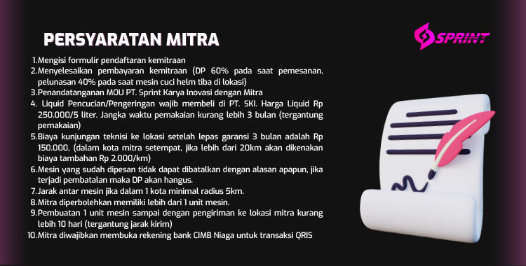 Kemitraan / Peluang Bisnis Vending Mesin Cuci Helm Otomatis Sprint