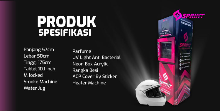 Kemitraan / Peluang Bisnis Vending Mesin Cuci Helm Otomatis Sprint