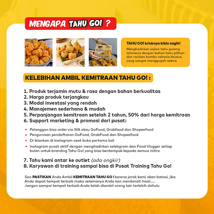 Franchise Tahu Go ~ Peluang Bisnis Tahu Krispi Kriuk