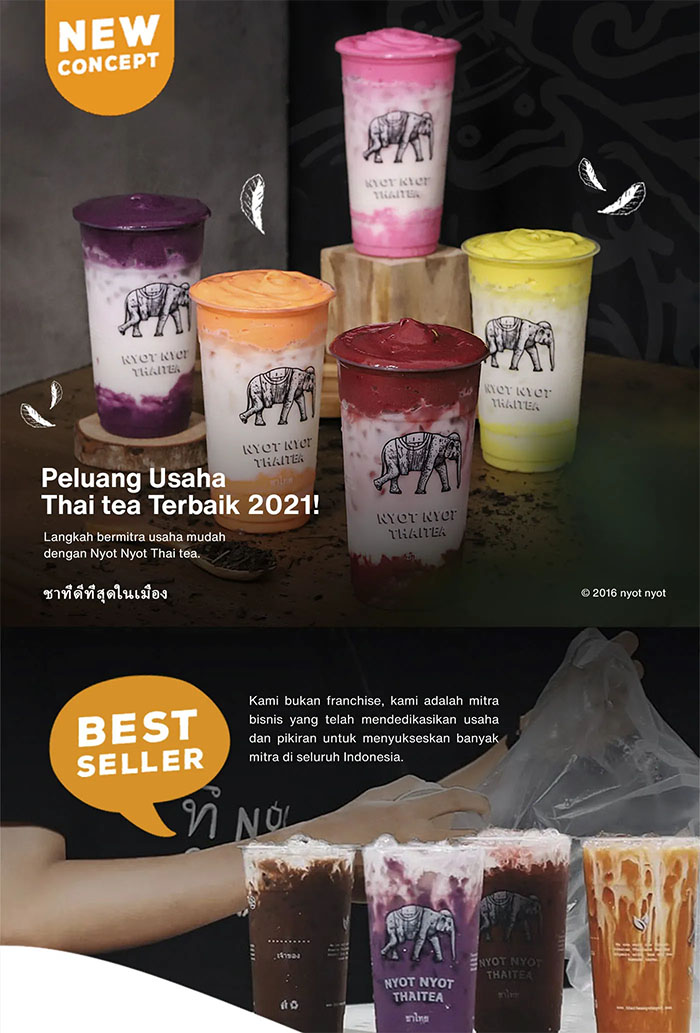 Franchise Peluang Usaha minuman teh nyot nyot thai tea