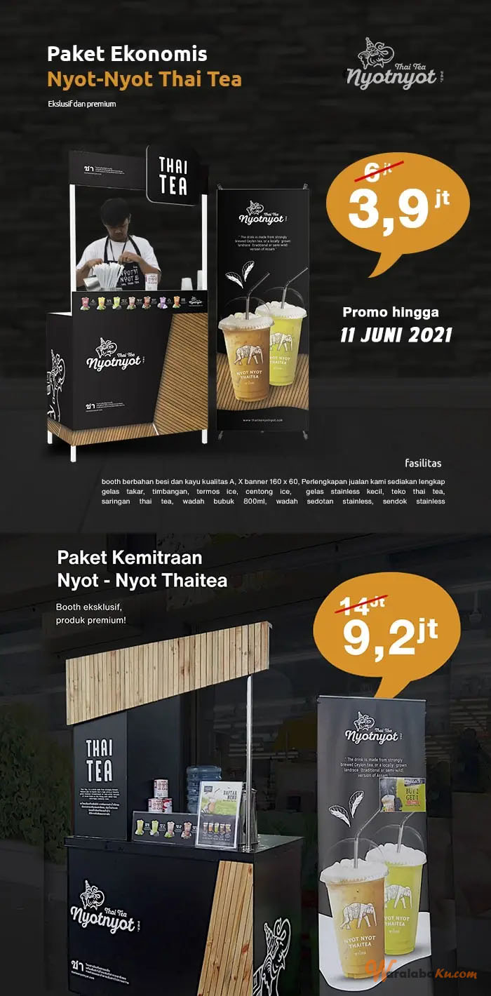 Franchise Peluang Usaha minuman teh nyot nyot thai tea Mitra Sukses