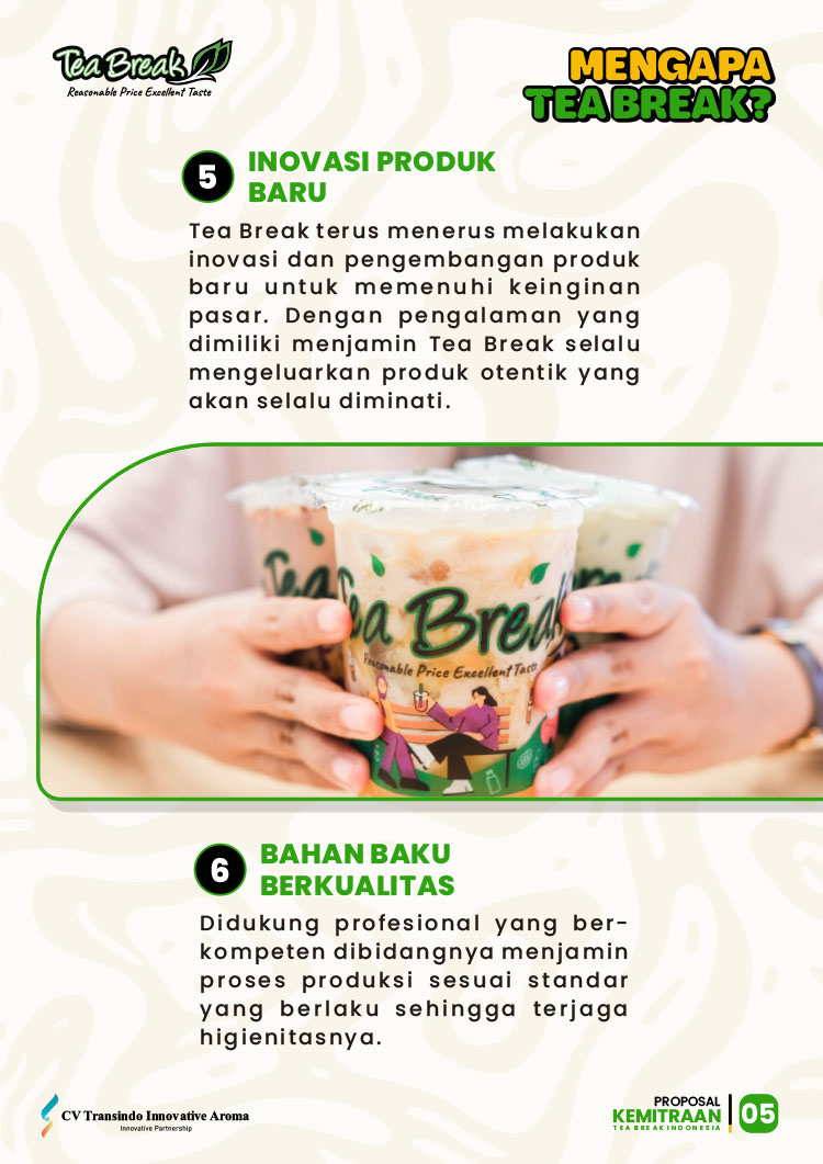Kemitraan / Peluang Bisnis Minuman Kekinian, Teh, & Es Krim Keliling Tea Break