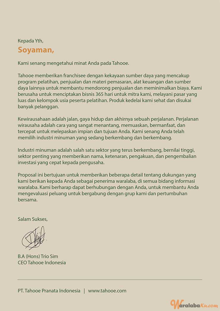 Franchise Peluang Usaha Tahooe