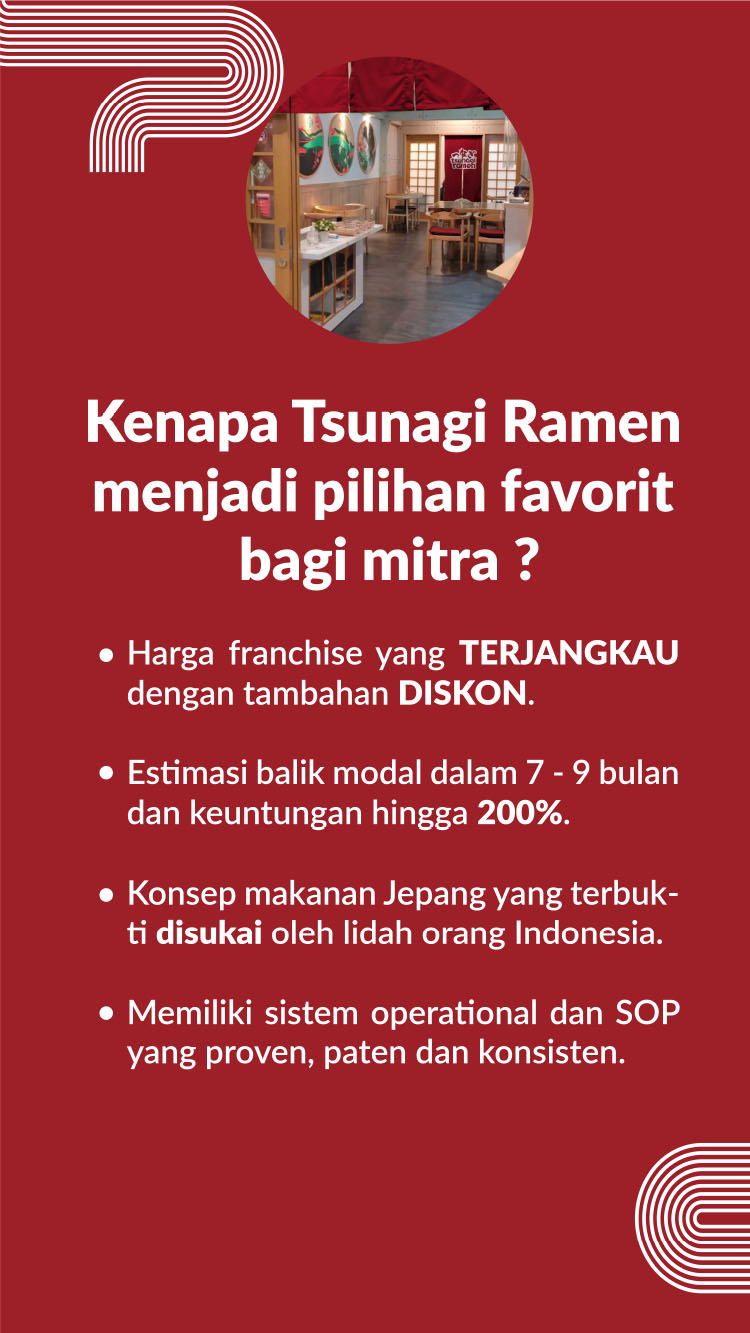 Kemitraan Peluang Bisnis Restoran Jepang Tsunagi Ramen