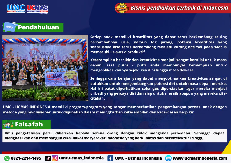 Kemitraan / Peluang Bisnis Kursus Matematika & Mental Aritmatika Sempoa UCMAS