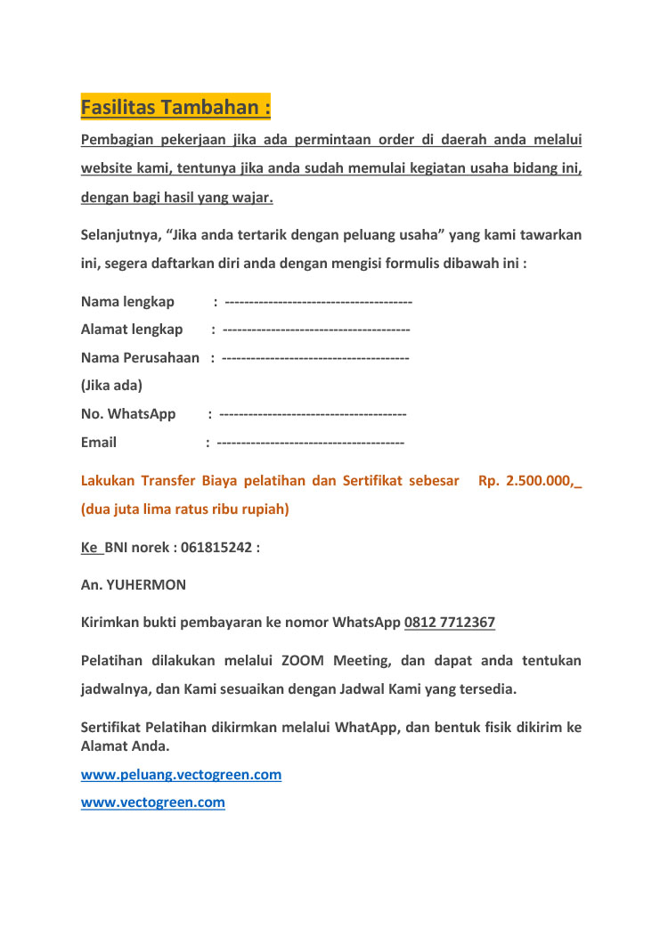 Kemitraan / Peluang Bisnis Jasa Pengendali Hama Pest Control VectoGreen Kemitraan / Peluang Bisnis Jasa Pengendali Hama Pest Control VectoGreen