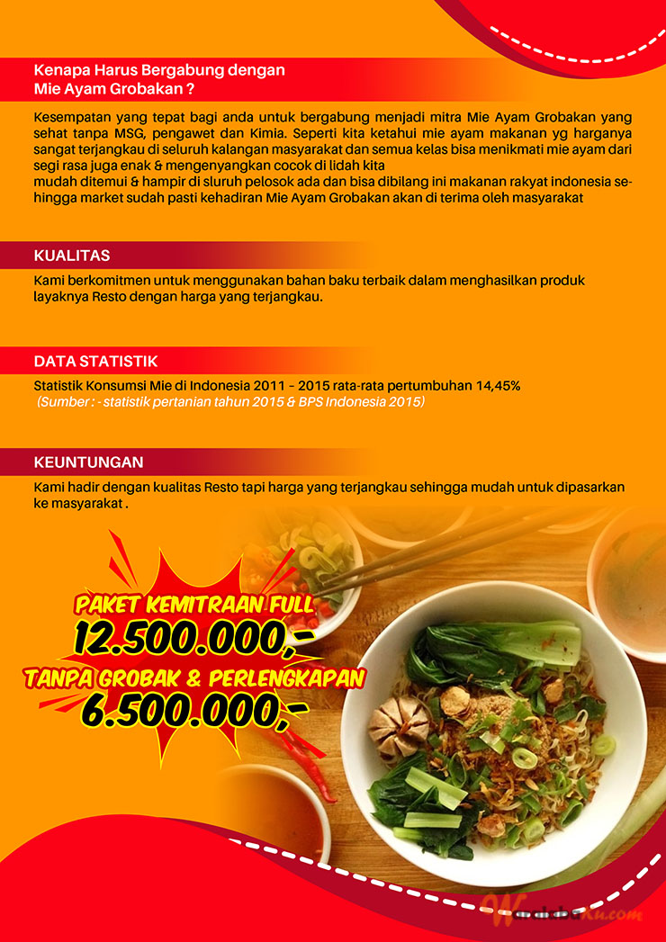 Franchise Peluang Usaha Makanan Mie Ayam Grobakan