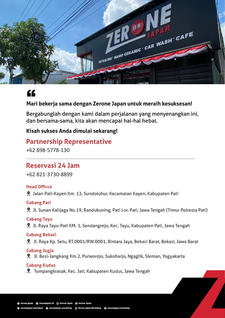 Kemitraan / Peluang Bisnis Perawatan Mobil Zerone Autocare & Garasi Kafe