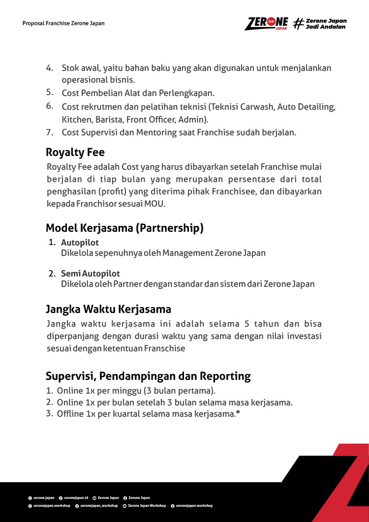 Kemitraan / Peluang Bisnis Perawatan Mobil Zerone Autocare & Garasi Kafe