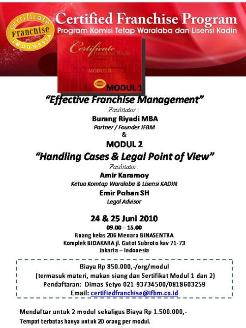 Certified Franchise Indonesia Flyer